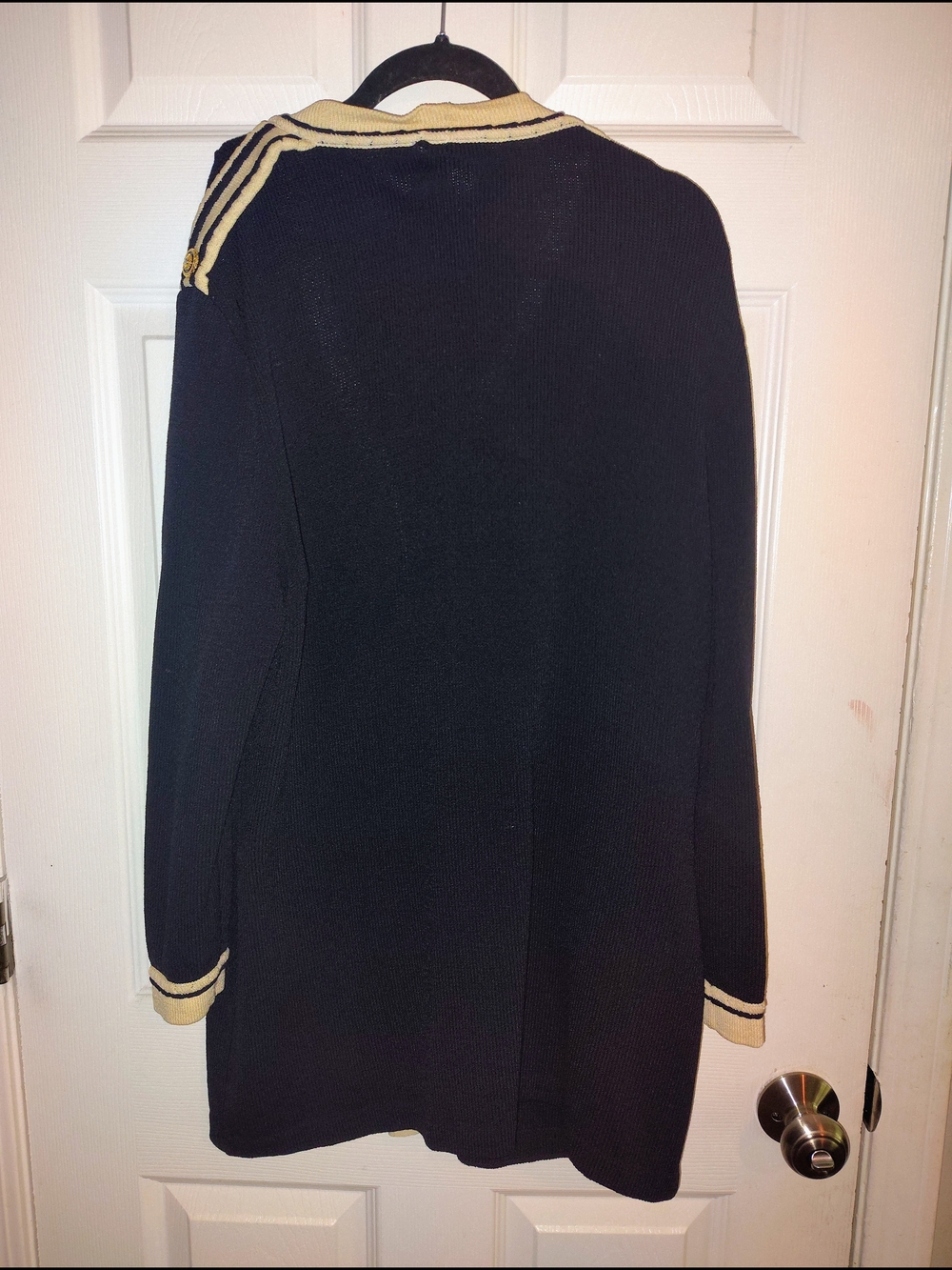 St. John Collection Black and Cream Button Front Cardigan - Picture 2 of 6
